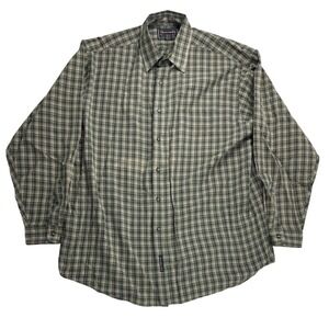 Abercrombie Fitch Mens Green Plaid Long Sleeve Button Up Shirt Size L